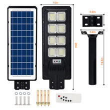 Load image into Gallery viewer, 100W-300W-400W Outdoor IP65 Waterproof All In One Motion Sensor Solar Power Street Light with Remote Control for Yard and Driveway
