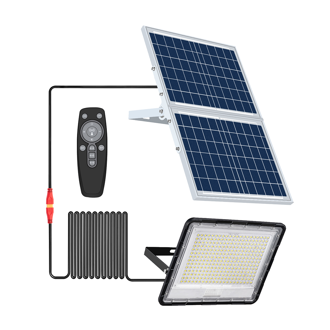 Lampe Solaire Projecteur Solaire IP65 - 50W , Avec Détecteur de mouvement+  Télécommande de contrôle