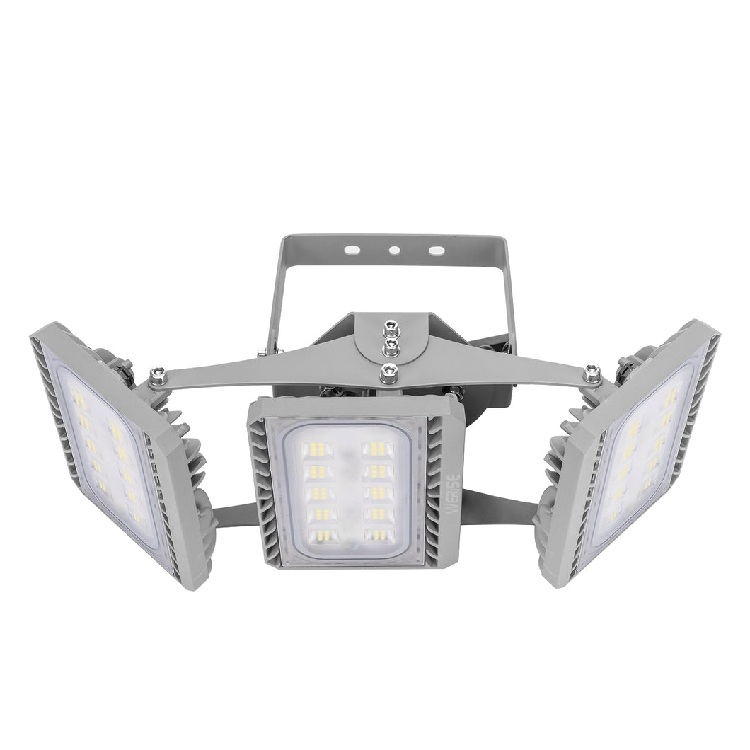 150W Outdoor IP66 Waterproof LED Floodlight with Adjustable Head for Yard, Garden and Sport Area
