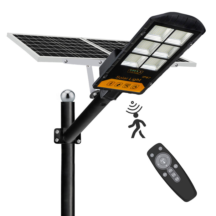 400W Waterproof Outdoor Solar Led Dusk To Dawn Street Lights With Remote Control and Motion Sensor