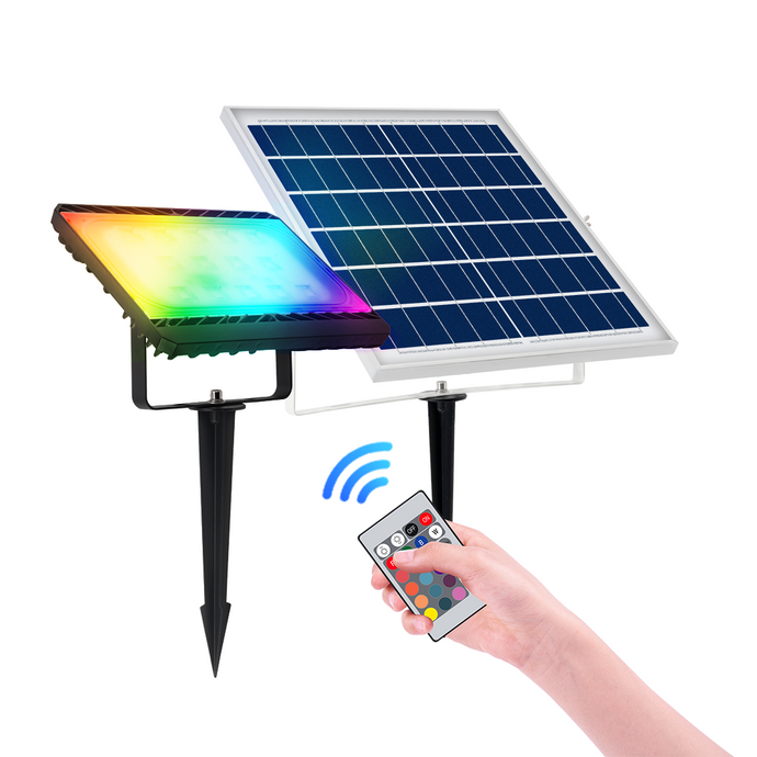 Colored Changing Solar RGB Garden Flood Lights For Yard, Playground