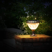 Chargez l&#39;image dans la visionneuse de la galerie, Outdoor Solar Powered Post Fence Cap RGB LED Color Changing Lamp Lights with Remote Control

