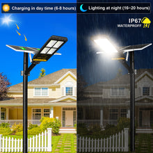 Load image into Gallery viewer, 400W Waterproof Outdoor Solar Led Dusk To Dawn Street Lights With Remote Control and Motion Sensor
